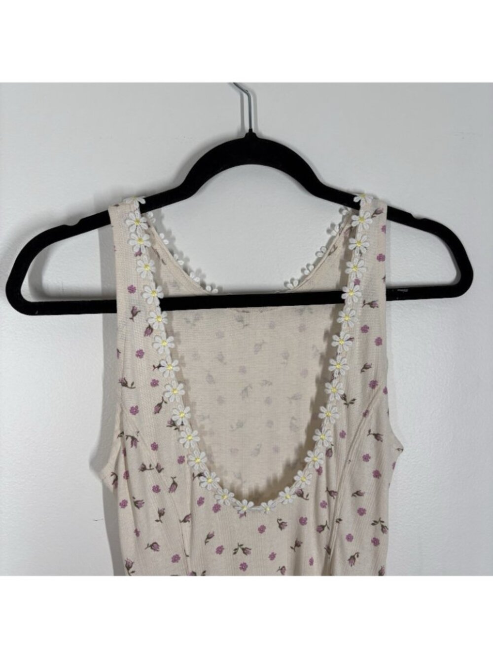 Free People XS Ivory Combo Floral Boho Bali Isn’t It Lovely Knit Tunic NWOT - Picture 7 of 10